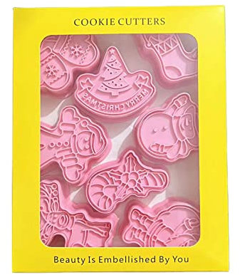 8 Stück/Set Weihnachten Thema Keks 3D Keksform Keksstempel Fondant Kuchen Küche Backwerkzeug