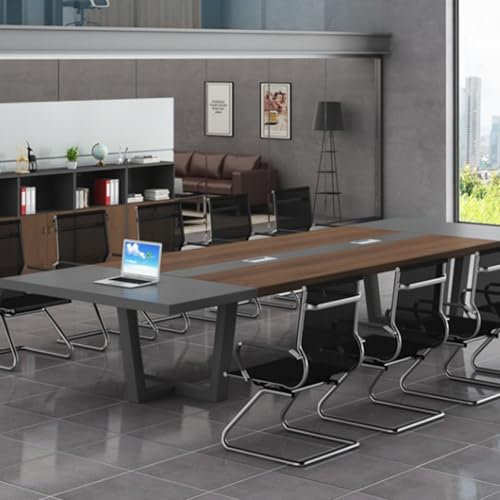 Konferenztisch für 8 Personen, Trainingstisch für Büro, Sitzungssaal, Grau, 280 cm