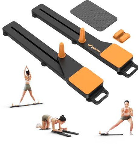 MERACH Pilates Board, Multifunctional Abdominal Plate, Detachable Ab Trainer Machine with Anti-Slip and Quiet Design, Portable Pilates Reformer for Core Workouts, Home Gym Equipment for Women (Black)