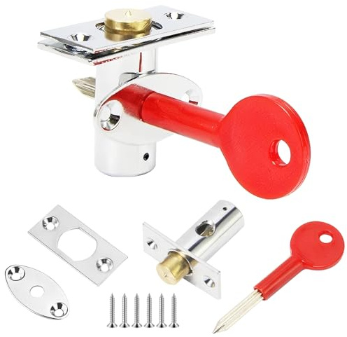 Ctyjia 1 Piezas Pernos de Puerta, Cerradura de Pozo de Tubo, Pernos de Seguridad para Puerta, Cerradura Seguridad Puerta con Llaves de Estrella, 30mmx15mm