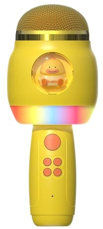 Microfoni wireless per karaoke, microfono wireless per cantare | Microfono per bambini con fumetto di luci a LED per karaoke | Giocattoli divertenti, altoparlante per il compleanno della festa a casa,