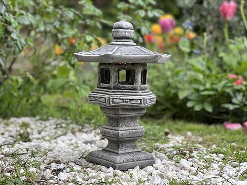 OLOMA Stone lantern pagoda figurine Concrete pagoda statue Outdoor lantern sculpture Cement Asian ornament Japanese decoration Zen garden Large pagoda Handmade pagoda art
