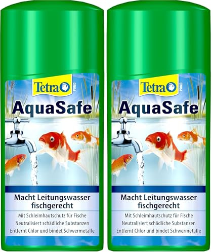 Tetra Pond AquaSafe - Macht Leitungswasser fischgerecht, schützt Fische und Pflanzen im Gartenteich zuverlässig, 500 ml Flasche (Packung mit 2)