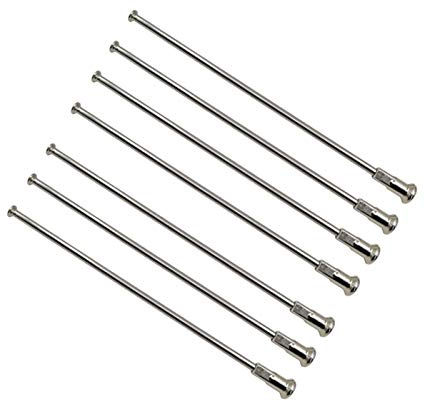 TUANZUN Raggi Bici,Raggi Bicicletta 8 Calibro Diametro 4.0mm Testa Dritta Raggi di Moto Materiale 304 in Acciaio Inox Sliver Color Rotondo Corpo Motobike Rotella ravvice(Length 247mm)
