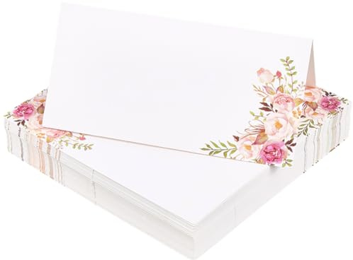 CREATCABIN 50 pz Segnaposto A Forma Fiore Cartellini Nomi Posti A Sedere Pieghevoli Colorati 10x5cm Motivo Floreale Quadrati Etichette L'Assegnazione dei Posti Accessori Tavola delle Feste Matrimonio