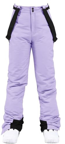HOTIAN Pantalones de esquí para mujer, pantalones de snowboard para mujer, cálidos, impermeables, resistentes al viento, desmontables, para esquí de fondo, pantalones térmicos, pantalones de