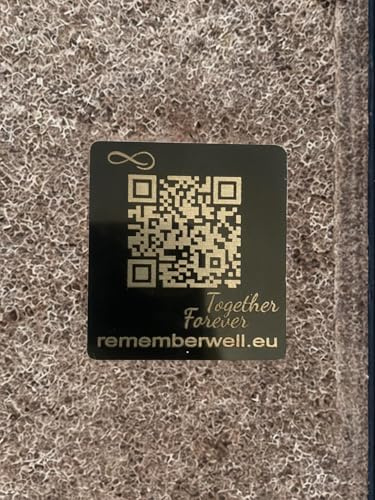 Generico QR Code commémoratif en aluminium pour pierre tombale, lot de 2, avec page Web personnalisée sur RememberWell.EU