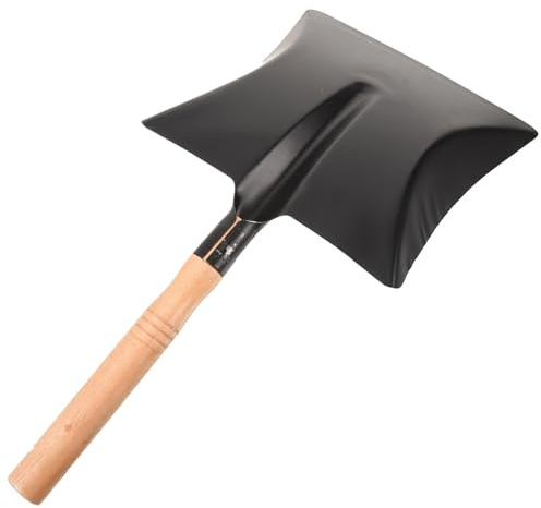 Garneck Pelle à Charbon Multifonction en Fer Manche en Bois, Petite Pelle D'extérieur Légère et Compacte, Bêche Pratique pour Ameublir Le Sol et Nettoyage Jardin, Outil à Main