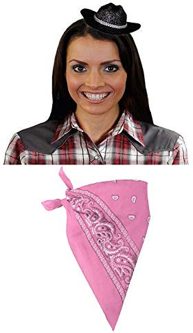 ILOVEFANCYDRESS - Mini sombrero de vaca con diseño de pabellón rosa para fiestas occidentales o noches de despedida de soltera (8 juegos)