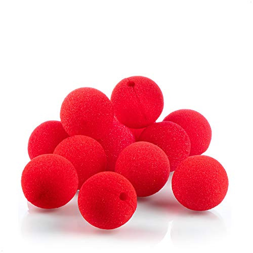 com-four® Rote Schaumstoff-Clownsnasen – Ø 5 cm – lustige Schwammnasen für Verkleidungen, Fasching, Karneval & Mottopartys