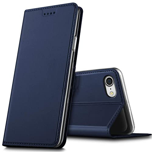 Verco Handyhülle für iPhone SE 2 SE 3, iPhone SE 2020/2022 Hülle Premium Handy Flip Cover für iPhone 7/8 Hülle [integr. Magnet] Book Case PU Leder Tasche (4,7 Zoll), Blau