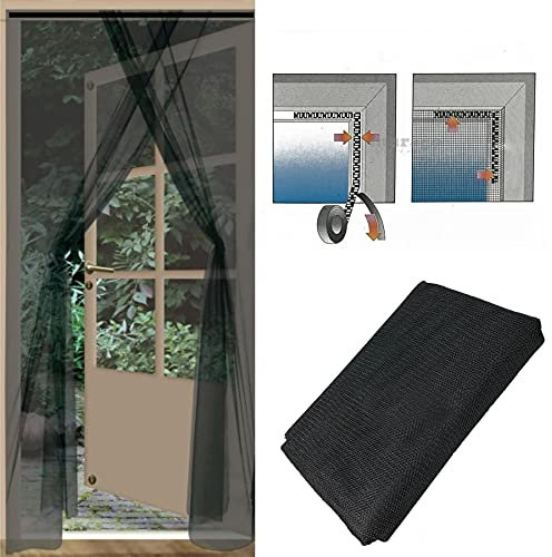 GEEZY Anti Mosquito Door Curtain Net Screen Insect Bug Mosquito Fly Mesh Guard (Door Screen Black)