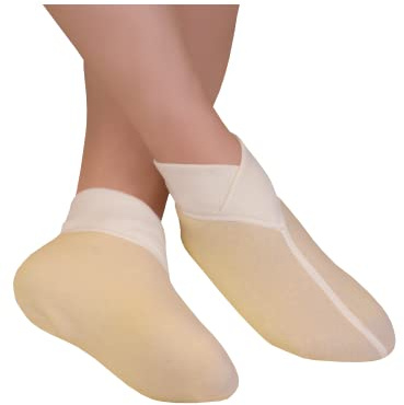 wobera Angora Fußwärmer mit weitem Einstieg für druckempfindliche Füße (Größe: 4 (44-47), Farbe: beige)