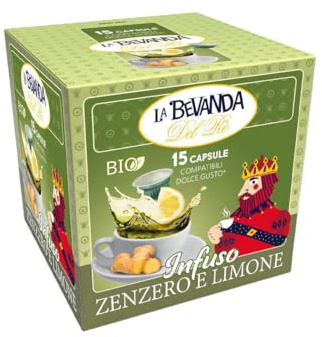 La Bevanda Del Re – 15 Capsule Solubili - Compatibili DG - ZENZERO E LIMONE