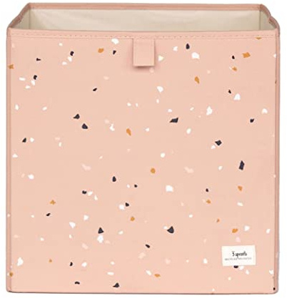3 Sprouts Cubo Portaoggetti 33x33 cm, Box Pieghevole, Terrazzo Argilla