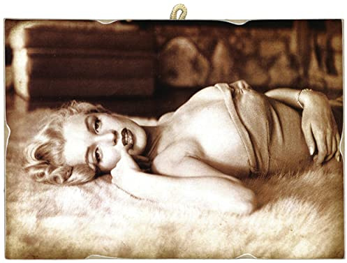 KUSTOM ART Bild im Vintage-Stil, Schauspieler, Hollywood, Marilyn Monroe, Druck auf Holz, 25 x 18 cm, Möbel für Kosmetikerinnen, Schönheitssalon, Friseure