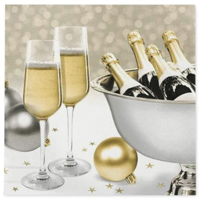 Mank Softpoint Serviette Secco 40 x 40 cm, 1/4-Falz Silvester Party Feier Jubiläum 50 Stück