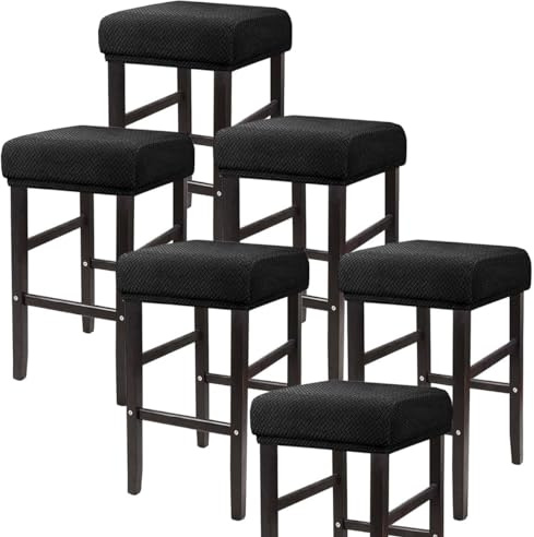 ELYSYSRL Hockerbezug Bezug für Barhocker Rechteckig 35-50cm Sitzhocker Bezug Stretch Hocker Barhocker Bezug Stuhlbezug Schonbezug Protector Für Home Büro Bar(Color:#5,Size:Set of 6)