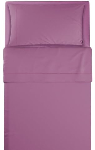 L'ANTICO ARCOLAIO - Completo Lenzuola Letto Singolo 100% Cotone Italiano, Set Anallergico e Antiacaro, Federe Cuscini Incluse, Qualità e Manifattura Made in Italy Certificata (Lilla Scuro)