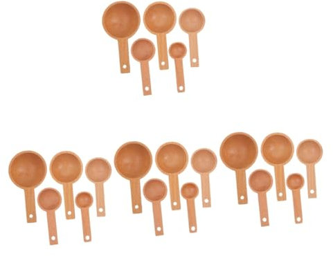 Amosfun 20 Piezas Juego de cucharas medidoras de haya Cucharas para ingredientes secos de medición para para en grano pala de lavandería cucharadas de