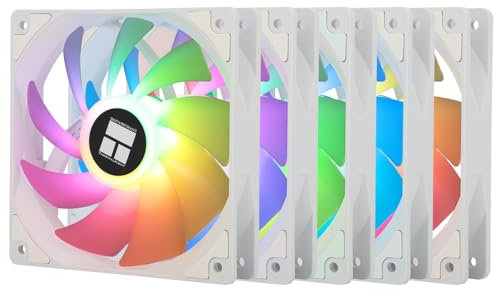 Thermalright TL-C12CW-S X5 Ventilateur de processeur ARGB 120 mm PWM Silent avec roulement S-FDB, vitesse de rotation jusqu'à 1550 tr/min, ventilateur PC