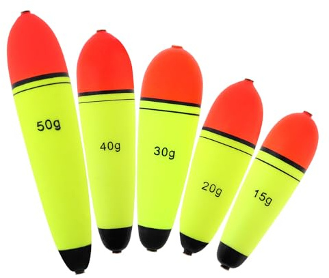 OriGlam Bobbers de pesca flotadores de espuma EVA, flotadores de pesca, boya de pesca deslizante, boya de pesca para agua dulce y salada (15 20 30 40 50 g)