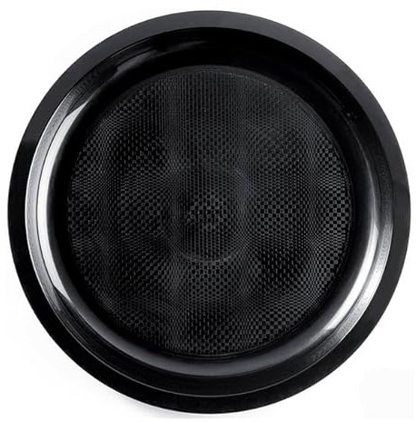 Monouso | 25 Platos Llanos Redondos de Plástico PP, Ø29cm, Negro, Reutilizables, Hasta 125 usos, Apto para Lavavajillas, Plástico Duro, Rígico, Reciclable, Ideal para Fiestas y Eventos.