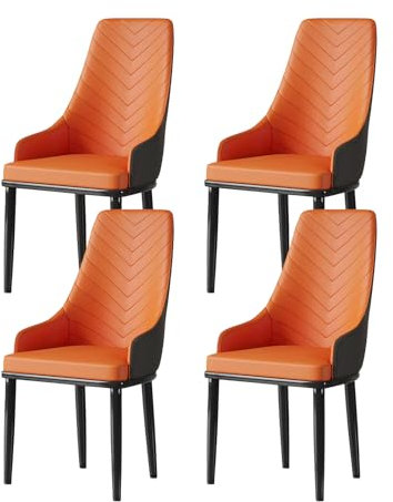FLEPYHB Esszimmerstühle, Gepolsterte Esszimmerstühle, 4er-Set mit Rückenlehne, Moderne Küchen-/Esszimmerstühle im Mid-Century-Stil, Freizeit-Akzentstühle Ohne Armlehnen für Wohnzimmer und Schlafzimm