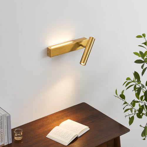 KOSILUM - Applique laiton tête de lit liseuse droite - Lodvi - DROITE - Lumière Blanc Chaud Eclairage Salon Chambre Cuisine Couloir - - 1718 lm - LED intégrée - IP20
