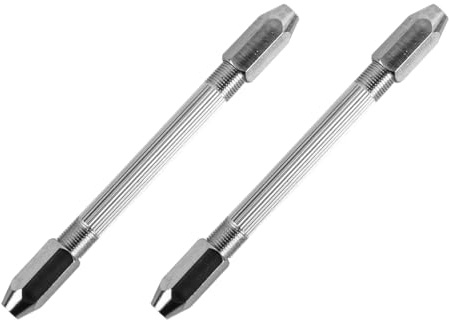 Namvo 2 Pcs Mini Drill Clip Double Head Needle Nose Pliers Handle Hexagonal Double Head Take Clock Repair Tools for Precision Crafting Clamping Range 0.5-3.2mm