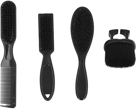 4er-Pack Bartbürste für Männer Bartkämme Bartbürste und Kamm-Set, Nylon-Staubwedelbürste Bart-Styling-Bürstenkamm für Friseursalon, Zum Kämmen von Barthaaren, Entfernen von Schmutz