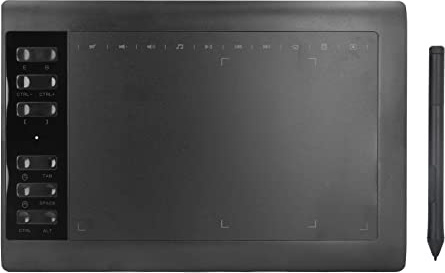 Tablette d'animation, 5080 LPI Graphics Drawing Tablet for Tablet pour Ordinateur Portable pour Le Bureau (Black)