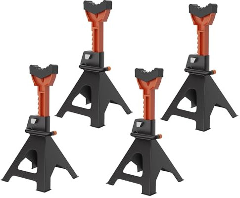 YRHome Unterstellbock Stützböcke Wagenheber Höhenverstellbar 28-42CM Stützbock Ständer Aus Gusseisen Max.Tragfähigkeit 3T Für Wartung und Reparatur von PKWs, Transportern und Wohnmobilen-4 Stück