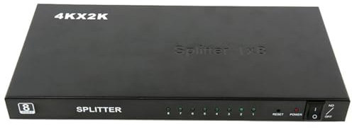 Tmboryuu Divisor HDMI2.0 de 1080p, distribuidor HDMI2.0 de 8 puertos para imágenes claras en entornos educativos y empresariales