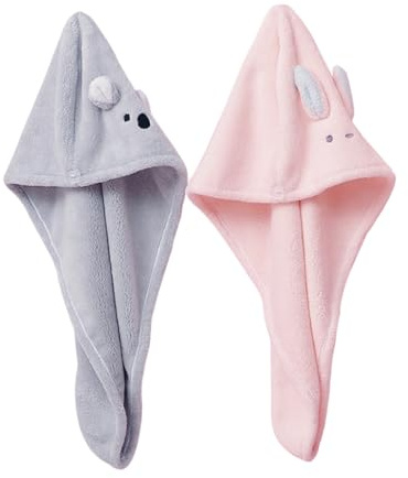 DEARMAMY 2stücke Haartrockenhut Aus Korallenfleece Schnell Trocknend Wasserabsorbierendes Haarhandtuchwickel Für Bad Reisen Und Täglichen Gebrauch