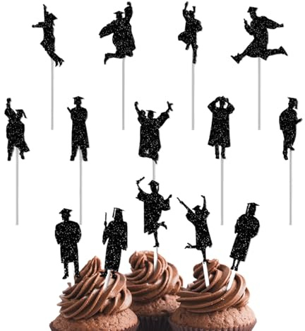 Décorations de gâteau de remise de diplôme, décoration de gâteau graduelle, félicitations de décoration de gâteau graduel, APEPEPISET Decor Sélectionnez le lot de 14 pour la fête des desserts,