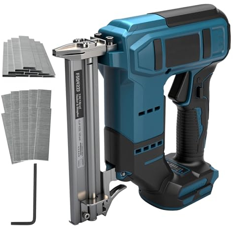 TALOEYH - Cloueuse sans fil, pistolet à ongles sans fil, compatible avec batterie 18 V, pistolet électrique 2 en 1 avec 1000 clous droits et 1000 clous en forme de U, pour tapisserie d'ameublement