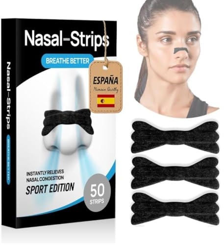 50 Pezzi Cerotti Nasali Antirussamento,Cerotti nasali per facilitare la respirazione,Allevia Istantaneamente la Congestione Nasale,Migliora il Respirazione,Sonno e Russamento