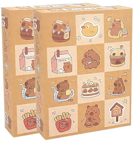 Calendario dell'Avvento natalizio 2025 con 2 scatole, calendario dell'Avvento a tema capibara, 24 giorni, include mini giocattolo capibara, braccialetto, collana, forcina per capelli per bambini