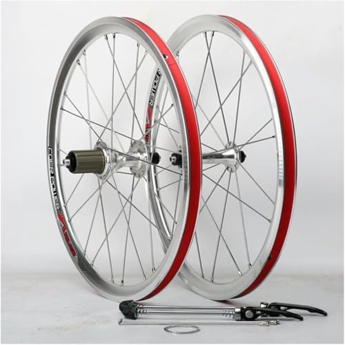 KUNYOS Klapprad/BMX-Laufradsatz 20 Zoll 406 V Bremse Abgedichtetes Lager Unterstützt 8-9-10-11 Gang Kassette Schnellspanner Vorne 100Mm Hinten 130Mm Vorder-/Hinterrad 20/24H