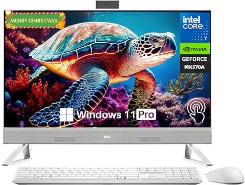 Dell 27-inch All in One Desktop Computer, 27 FHD Touch Screen, Intel Core 7-150U(Up to 5.4 GHz), 32 GB DDR5 RAM, 2 TB SSD, NVIDIA GeForce MX570A, Copilot AI, Windows 11 Pro, Wireless KB & Mouse