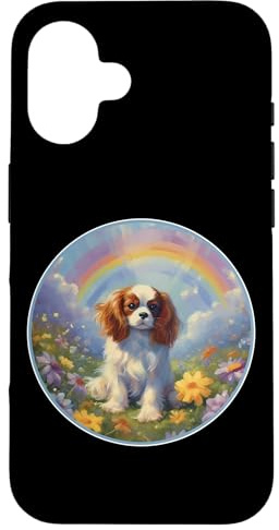 Cavalier King Charles Rainbow Bridge commémoratif coloré pour Chien Coque pour iPhone 16
