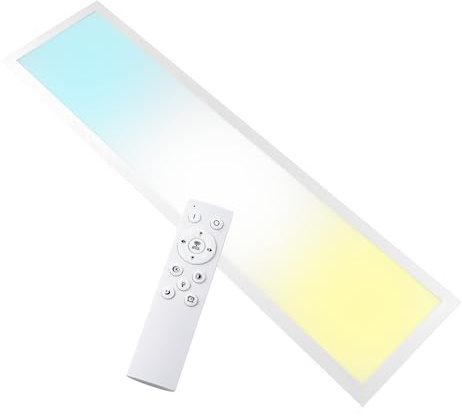 LUXULA LED Panel 100x25cm Weiß, 40W 4400lm, 3000K-6500K dimmbar | mit Fernbedienung, UGR<19 blendfrei, Deckenpanel, Deckenleuchte flach, Deckenlampe lang, Bürolampe