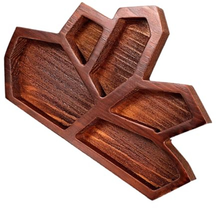 PAMINGONO Plateau de Rangement Décoratif en Bois et Cristal Gothique, Assiette de Présentation pour Bijoux et Pierres Naturelles, Support pour Bracelets Perles, Décoration Intérieure