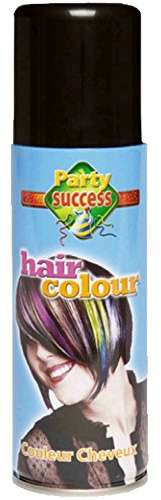 HOT LOOK Ldies Unisex-Haarspray, weiß, schwarz, gelb, orange, rosa, silber, lila, rot, grün, blau, 125 ml (schwarz)