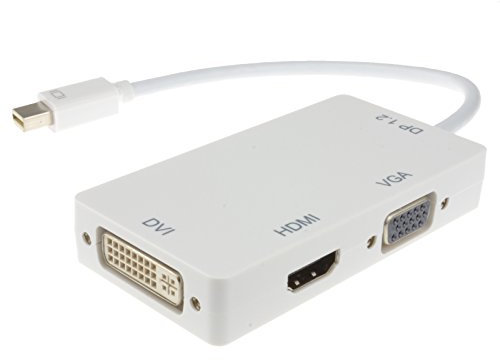 mini DisplayPort Zum DVI-D HDMI oder VGA 4K x 2k Video Adapter Weiß 15 cm
