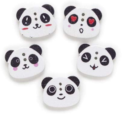 30 Holz Knöpfe Panda 18x22mm zum aufnähen Löcher 1,5mm nähen annähen Jackenknöpfe Mantelknöpfe basteln Scrapbooking