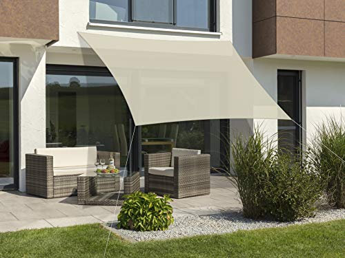 Schneider Sonnensegel Teneriffa, natur, 360 x 360 cm quadratisch, 232-02, HDPE-Gewebe, 2.3 kg