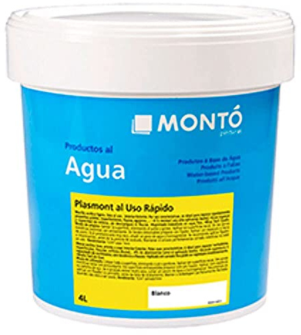 Masilla Plasmont Al Uso Rápido (Light) Masilla para reparar grietas, agujeros y fisuras color blanco (Blanco 4L)