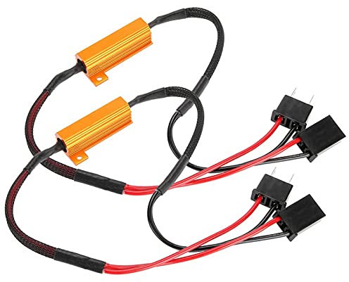 LED-Decoder, 2 Stück Auto-LED-Decoder für H7-Scheinwerfer Anti Hyper Flash Kein Fehler Lastwiderstandsverdrahtung